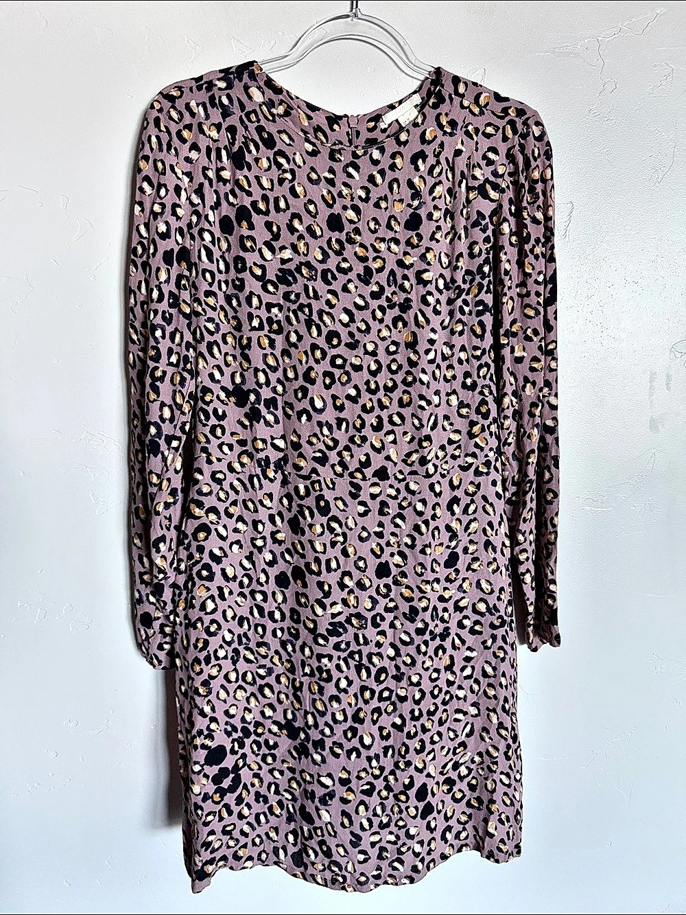 H&M Animal Print Mini Dress in Purple Size 10